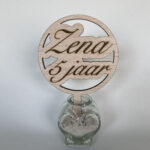 taarttopper groot-naam-cijfer-jaar-hout-gepersonaliseerd