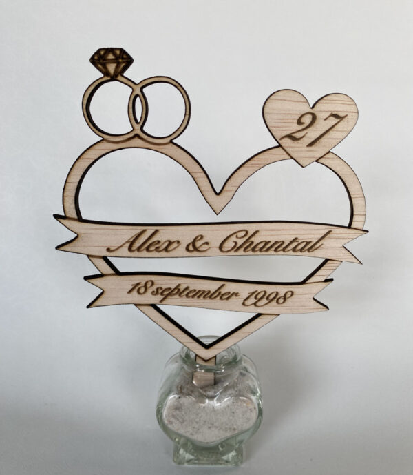 taarttopper groot-HART-huwelijk-datum-namen-cijfer-hout-gepersonaliseerd-acvdesign